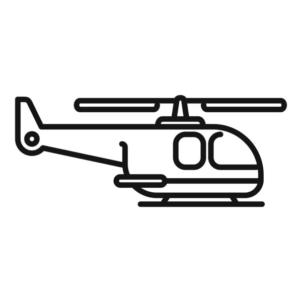 陆军救援直升机图标矢量轮廓 空中警卫 — 图库矢量图片