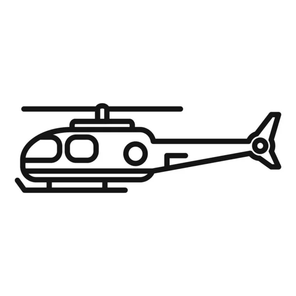 Ayuda Rescatar Helicóptero Icono Contorno Vector Transporte Aéreo Guardia Aérea — Vector de stock
