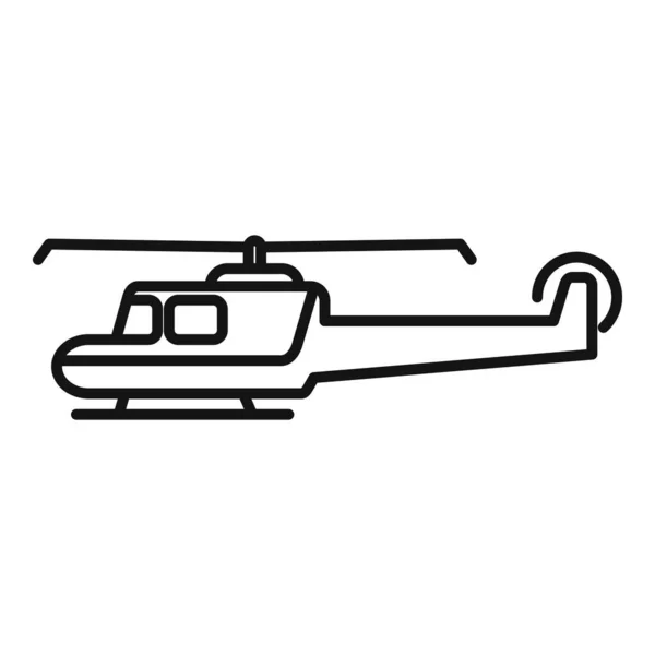 Icona Dell Elicottero Soccorso Aereo Vettore Contorno Elicottero Mare Guardia — Vettoriale Stock