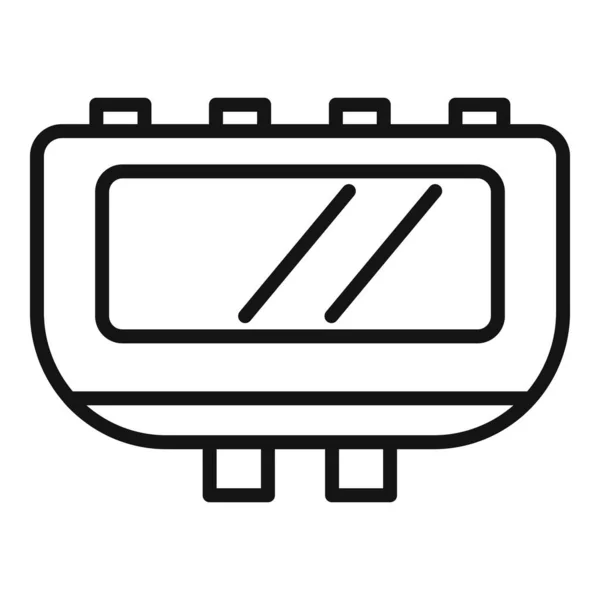 Boîte Jonction Alimentation Icône Contour Vecteur Interrupteur Électrique Mur Sécurité — Image vectorielle