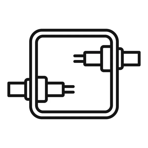 Caja Conexiones Pared Icono Contorno Vector Interruptor Eléctrico Corriente Seguridad — Vector de stock