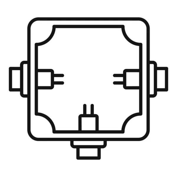 Peligro Caja Conexiones Icono Contorno Vector Interruptor Eléctrico Control Portátil — Archivo Imágenes Vectoriales