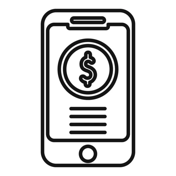 Online Telefon Pengar Ikon Platt Vektor Smart App Nätverksmeddelande — Stock vektor