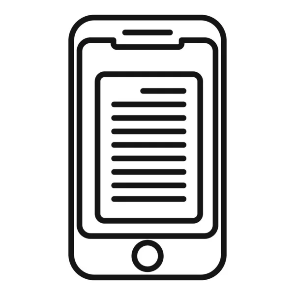 Téléphone Journal Icône Contour Vecteur Intelligent Ligne Personnes Réseau — Image vectorielle