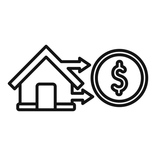 Comprar Casa Icono Contorno Vector Financiero Real Crédito Inmobiliario — Archivo Imágenes Vectoriales