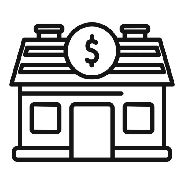 Sale House Finance Icon Outline Vector Real Home Credit Loan — Stock Vector