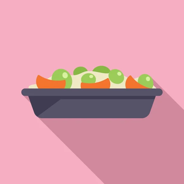 Druiven Salade Pictogram Platte Vector Vers Voedsel Maaltijden Dieet — Stockvector