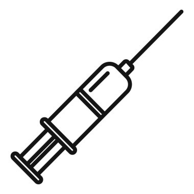 Alerji enjeksiyon ikonu ana hatları vektörü. Mevsimsel alerji. Mevsim hastalığı