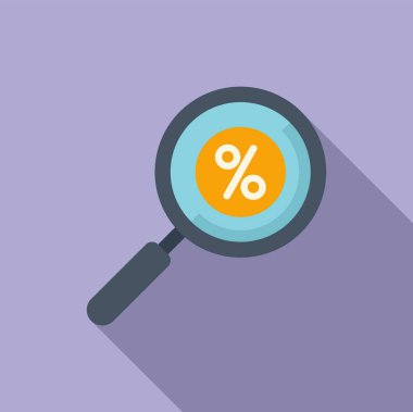 Yüzde yüz etiket ikonu düz vektörü. Sosyal piyasa. Süreç fiyatı