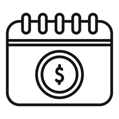 Pazarlama takvimi simgesi ana hatları vektörü. Dijital karışım. Sosyal pazar