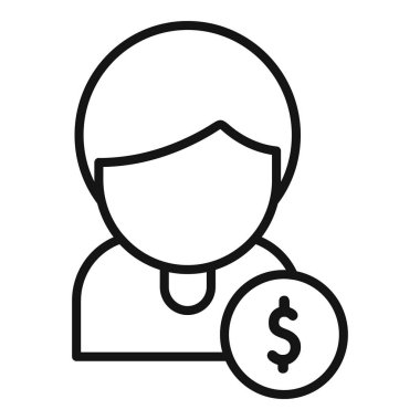 Tanıtım içeriği yöneticisi simgesi ana hatları vektörü. Dijital karışım. Hedef sosyal