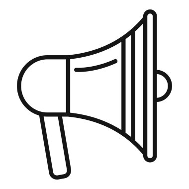 Megafon pazarlama ikonu ana hatları vektörü. Sosyal piyasa. Fiyat cep