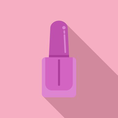 Polonyalı güzellik ikonu düz vektör. Tırnak manikürü. Spa şişesi