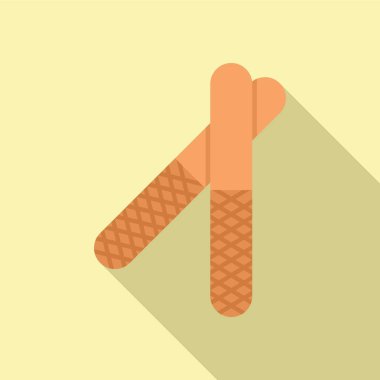 Polonya tahta çubuğu ikonu düz vektör. Tırnak manikürü. Bakım salonu