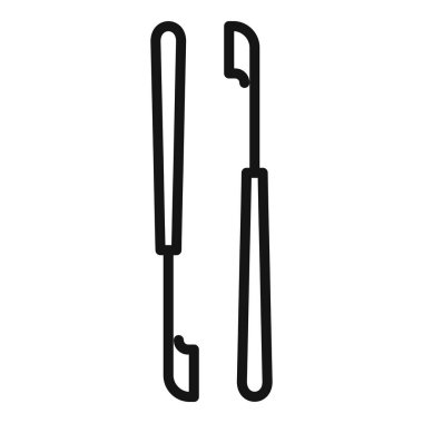 Manikür bıçağı ikonu ana hat vektörü. Tırnak cilası Bakım salonu