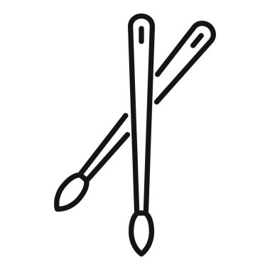 Fırça element simgesi dış hat vektörü. Kozmetik manikür. Bakım merkezi