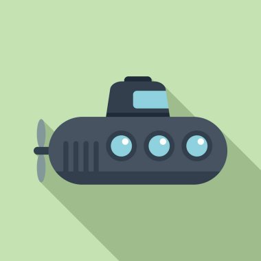 Denizaltı simgesi düz vektör. Su altı teknesi. Deniz gemisi