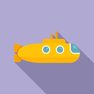 Su altı ikonu düz vektör. Su altı gemisi. Güzel araç.