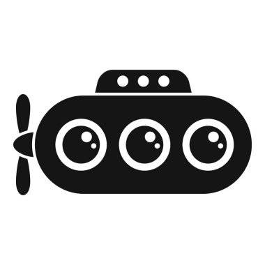 Denizaltı taşıma simgesi basit bir vektör. Su altı gemisi. Askeri araç.