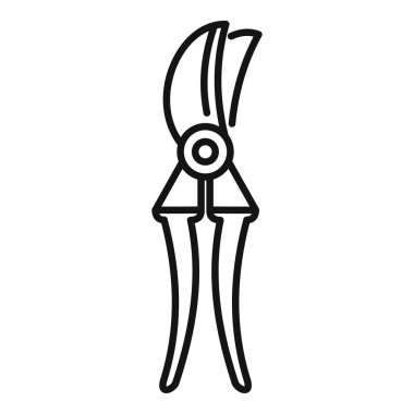 Çelik Secateur ikon ana hatları vektörü. Budama işi. El aracı