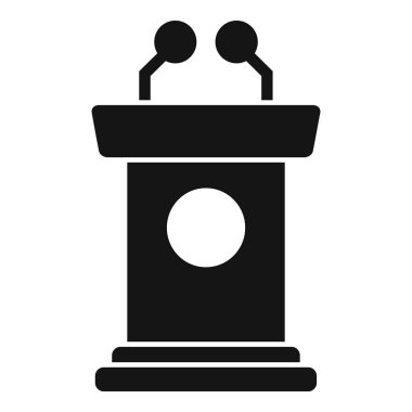 Sözcü Tribün simgesi basit bir vektör. Demokrasi oylaması. Anket seçimi