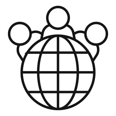 Küresel demokrasi ikonu ana hatları vektörü. Seçiminizi yapın. Halk seçmeni