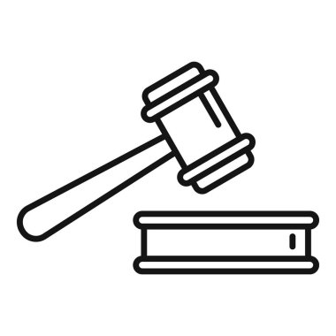 Demokrasi tokmak ikon ana hatları vektörü. Oylar seçime. Seçmen insanlar