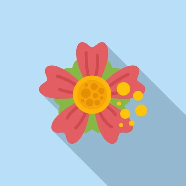 花粉过敏图标扁平载体 春天的季节过敏原植物 — 图库矢量图片