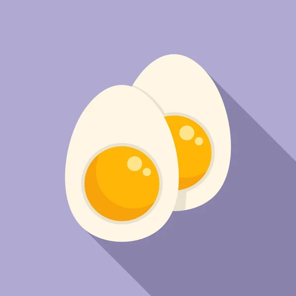 煮沸的鸡蛋过敏图标扁平病媒 过敏性疾病 过敏原食品 — 图库矢量图片