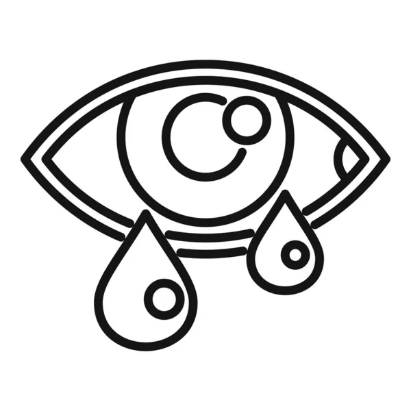 Sick Drop Eye Icon Outline Vektor Pollenallergie Kranke Pflanze — Stockvektor