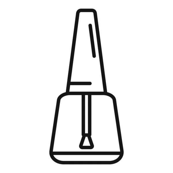 Polnische Nagelflasche Symbol Umrissvektor Pflegesalon Wellness Kosmetik — Stockvektor