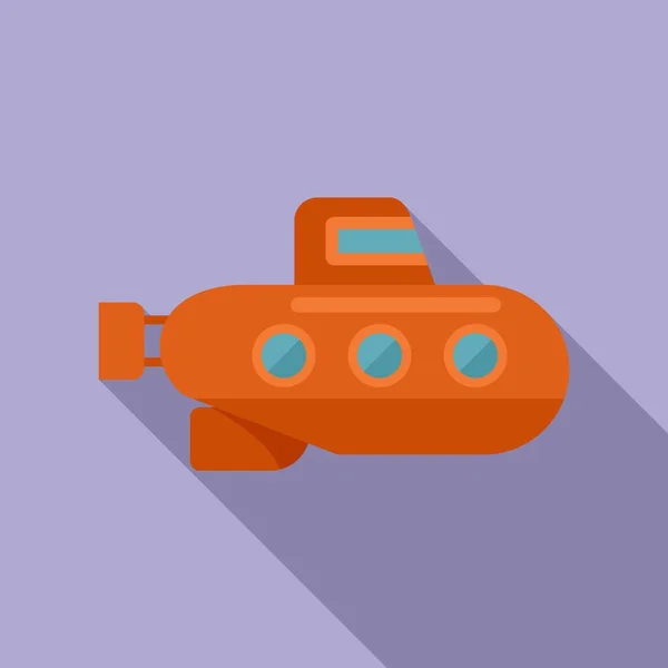 Ship Submarine Icon Flat Vector Sea Periscope Underwater Boat — Stock Vector