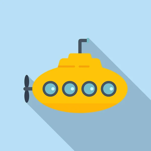 Bathyscaphe Icono Vector Plano Buque Submarino Vehículo Lindo — Vector de stock