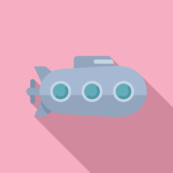 Дизайн Иконки Подводной Лодки Плоский Вектор Подводный Корабль Армейский Автомобиль — стоковый вектор