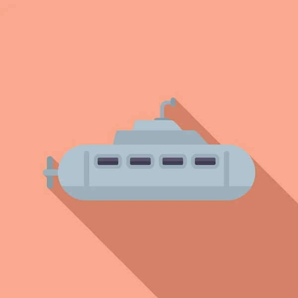Icono Juguete Submarino Vector Plano Lindo Vehículo Buque Mar — Vector de stock