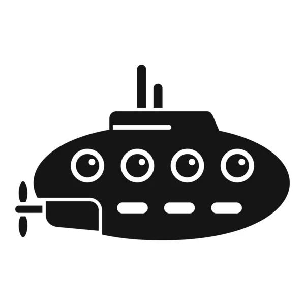 Icona Sottomarina Militare Semplice Vettore Nave Subacquea Veicolo Profondo — Vettoriale Stock