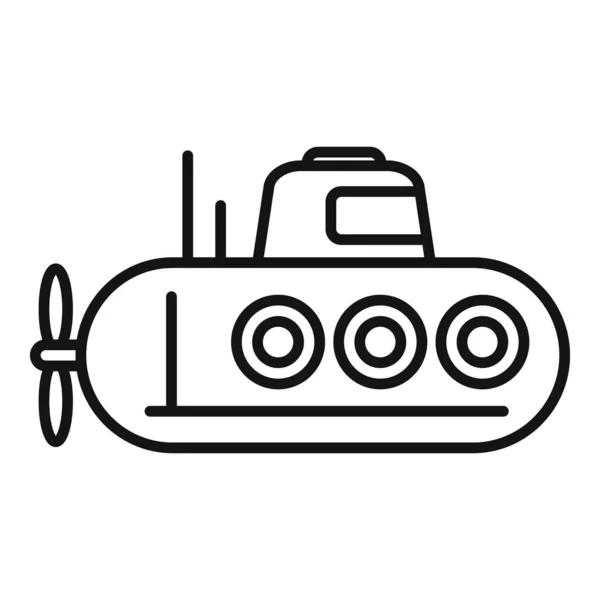 Periscopio Submarino Icono Contorno Vector Barco Submarino Océano Vehículo Profundo — Archivo Imágenes Vectoriales