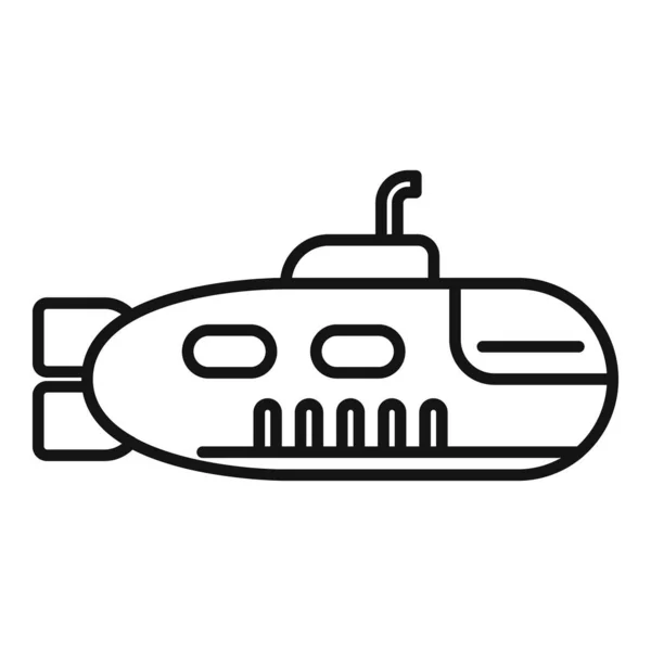Ikona Okrętu Podwodnego Podwodny Statek Głębokość Morska — Wektor stockowy