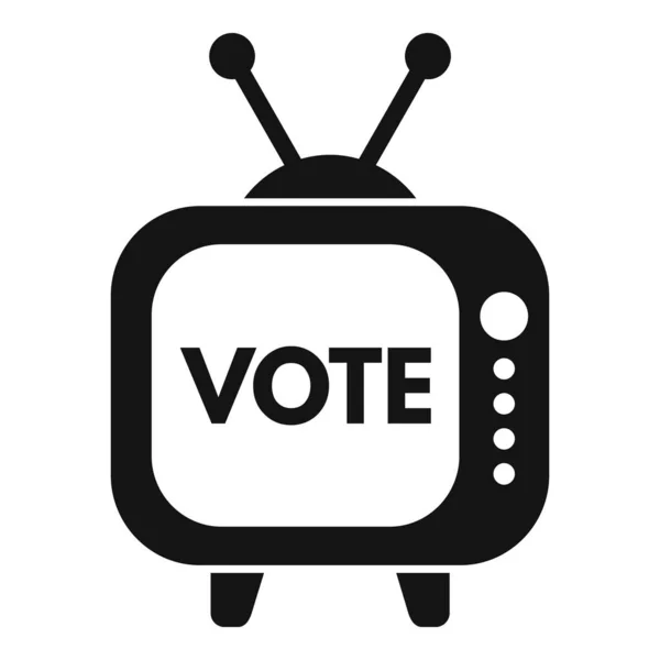 Televizyon Simgesini Basit Bir Vektör Olarak Ayarla Sosyal Seçim Seçim — Stok Vektör