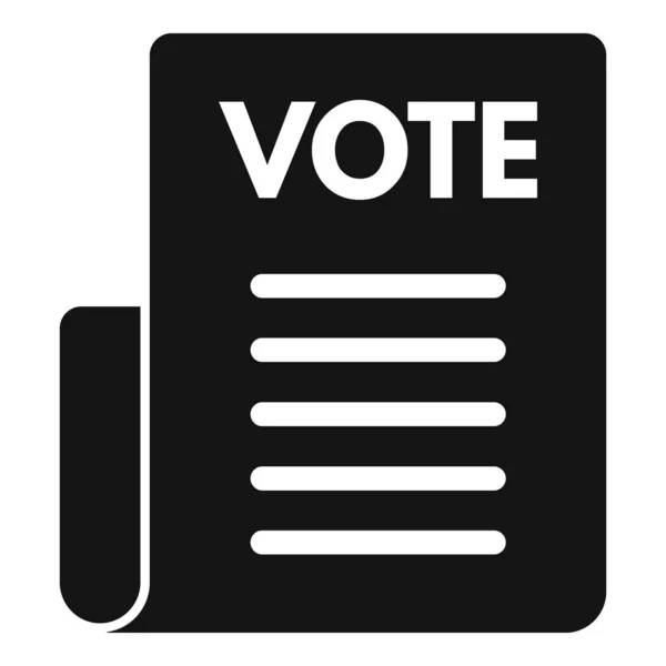 Vote Paper Icon Simple Vector Democracy Election Ballot Poll — Stock Vector