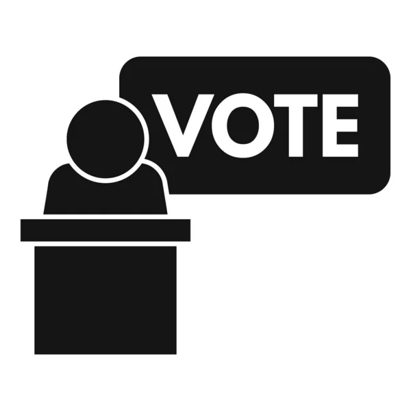 Głosuj Ikonę Kandydata Prosty Wektor Dokument Decyzyjny Przemówienie Wyborców — Wektor stockowy