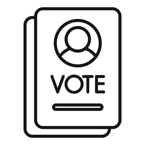Stem Kandidaat Icoon Omtrek Vector Verkiezingspeiling Keuze Kiezer — Stockvector