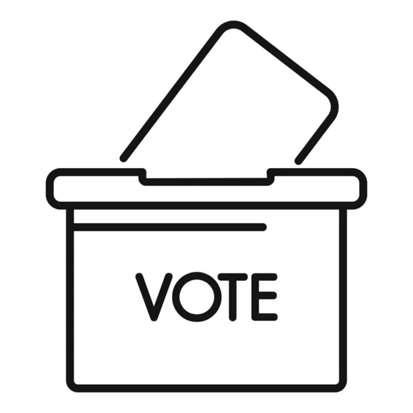 ボックスアイコンアウトラインベクトル 社会的投票 人々の調査 — ストックベクタ