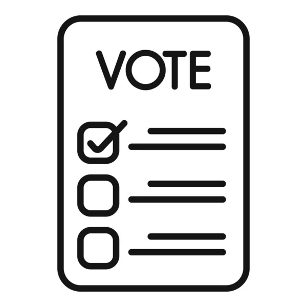 Votez Icône Papier Contour Vecteur Discours Politique Décision Électeur — Image vectorielle