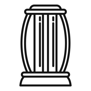 Ultraviyole lamba ışığı ikonu dış hat vektörü. Hava aygıtı. Tıbbi bakım