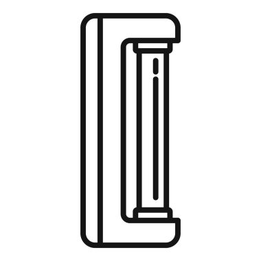 Manikür UV lamba ikonu ana hat vektörü. Ultraviyole dezenfeksiyon. Hava aygıtı