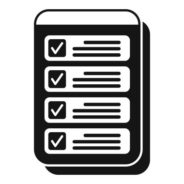 Kağıt listesi simgesi basit vektör. Kişi etkinliği. Yoğun gündem