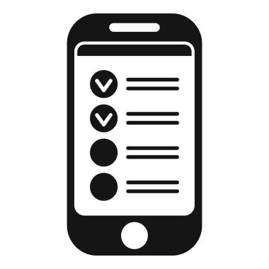 Akıllı telefon görev çizelgesi simgesi basit vektör. Kişi etkinliği. Gündem uygulaması