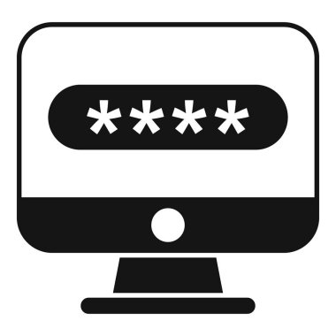 Bilgisayar simgesi basit vektörünü kilitle. Şifre verileri. Matematik şifrelemesi