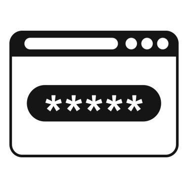 Güvenli sörf ikonu basit vektörü. Veri kodu. Bilgisayar verisi